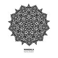 Mandala flower vector drawing. Decorative boho round ornament.