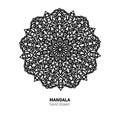 Mandala flower vector drawing. Decorative boho round ornament.