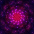 Mandala of Flowing Purple Energy | Fractal Art Background Wallpaper