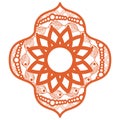 Mandala in frame orange vector design