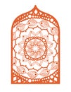 Mandala in frame orange vector design