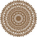 Deep Brown Color Mandala in a white Background.Lace Pattern Design