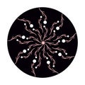 Mandala art, Floor circular design, black color, lines, light color, wall poster design, sticker design, trendy, modration mandala