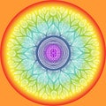 Mandala, geometric sign symbol of the universe, chakra yoga