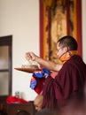 The Mandala gift during the dedication ceremony at Karmapa institute. Royalty Free Stock Photo
