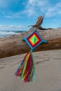 Mandala God Eye Mexican Huichol Crafts in Sayulita Mexico Beach.