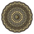 Mandala. Gold 3d celtic greek style floral mandala pattern. Luxury ornamental vector background. Intricate celtic arabeque