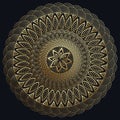 Mandala gold, Fine carv. Round Ornament Pattern. Vintage decorative elements. Royalty Free Stock Photo