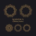 Mandala vector geometric round frames set. Collectiond of oriental luxury ornaments Royalty Free Stock Photo