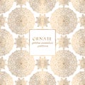 Oriental gold and white ornate vector seamless pattern