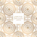 Oriental gold and white ornate vector seamless pattern