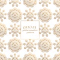 Oriental gold and white ornate vector seamless pattern. Classic ethnic texture