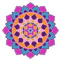 Mandala Boho Chic Pink, Blue and Purple, Oriental Ornament