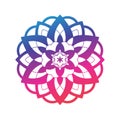 Mandala gradient sunflower print, Sacred geometry round yoga symbol