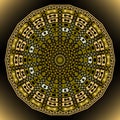 Mandala. Greek ancient style round mandala pattern. Ornamental colorful glowing vector background. Geometric modern radial