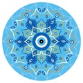 Mandala greek evil eye symbol of protection blue turkish