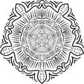 Mandala for greeting card, case print, etc. Abstract patterns. Diwali pattern black and white. Vector illustration Royalty Free Stock Photo