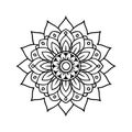 Mandala with hand drawn elements Design. Hand drawn decorated mandala. Vector illustration