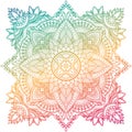 Mandala, Hand drawn gradient mandala isolated