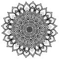 Mandala, highly detailed illustration, ethnic tribal tattoo motive, black and white
