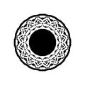 mandala, highly detailed zentangle inspired illustration, black and white