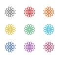 Mandala icon isolated on white background. Set icons colorful Royalty Free Stock Photo