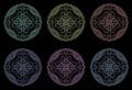 Colored pencil effects. Illustration mandala multicolor. Abstract. Decorative element.