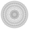 Mandala stroke bohemian vector pattern, creative zen round design in black and white perfect for adults coloring books