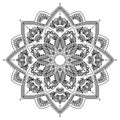 Mandala. Indian antistress medallion. Abstract islamic flower, arabic henna design, yoga symbol.