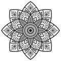 Mandala. Indian antistress medallion. Abstract islamic flower, arabic henna design, yoga symbol.