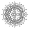 Mandala. Indian antistress medallion. Abstract islamic flower, arabic henna design, yoga symbol.