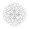 Mandala infinite circles coloring book page for kdp book interior Royalty Free Stock Photo