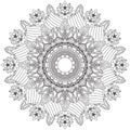 Mandala Intricate Patterns Black and White Good Mood.