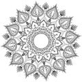 Mandala Intricate Patterns Black and White Good Mood.