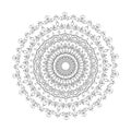 Mandala isolated on white background. Colloring book. Royalty Free Stock Photo