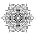 Mandala isolated on the white background. Template for coloring book page. Oriental mystical pattern. Yoga mandala
