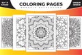 Mandala KDP coloring page design. Coloring page mandala background. Line art illustration. Mandala pattern vector. Mandala KDP Royalty Free Stock Photo
