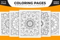 Mandala KDP coloring page design. Flower line art illustration. Mandala KDP coloring pages. Simple coloring page mandala