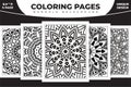 Mandala KDP coloring pages. Coloring page mandala background. Black and white coloring book pattern. Line art illustration. Royalty Free Stock Photo