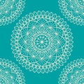 Mandala lace illustration on a turquoise background