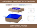 Mandala Laser cut gift box Kraft packaging Dieline Template Royalty Free Stock Photo