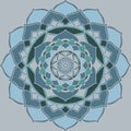 Mandala light blue, guetzal green Oriental Ornament