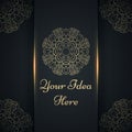 Mandala, mehendi - gold ethnic template.