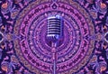 Mandala Mic Lavender Psychedelic Sound Intricate Patterns and Optical Illusions for a Mind Expanding Design Royalty Free Stock Photo
