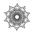 Mandala motif floral decoration mystical line style icon