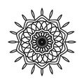 Mandala motif floral decoration mystical line style icon