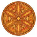 Mandala. Orange decoration. Oriental decorative flower pattern