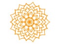 Mandala orange flower on white background.