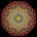 Mandala Circle Round Orange Red Yellow Black Vector Background