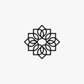 mandala ornament flower line art gold vector logo design Royalty Free Stock Photo